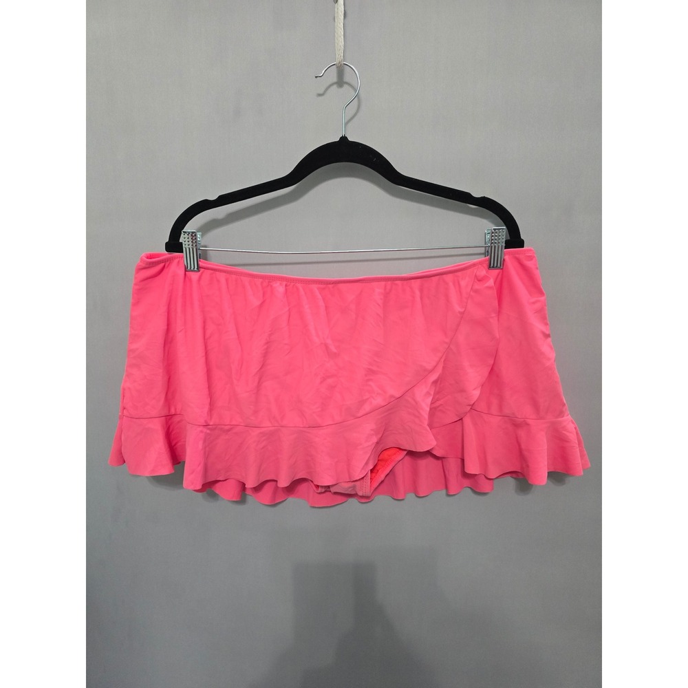 Catalina Pink Ruffle Swimsuit Beach Resort Barbiecore Vacation Mini Skirt XL